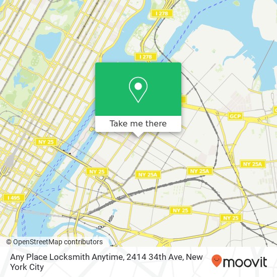 Mapa de Any Place Locksmith Anytime, 2414 34th Ave