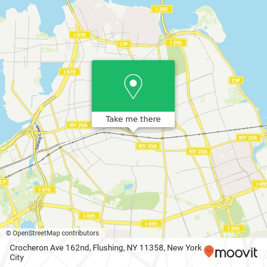 Mapa de Crocheron Ave 162nd, Flushing, NY 11358