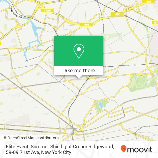 Mapa de Elite Event: Summer Shindig at Cream Ridgewood, 59-09 71st Ave