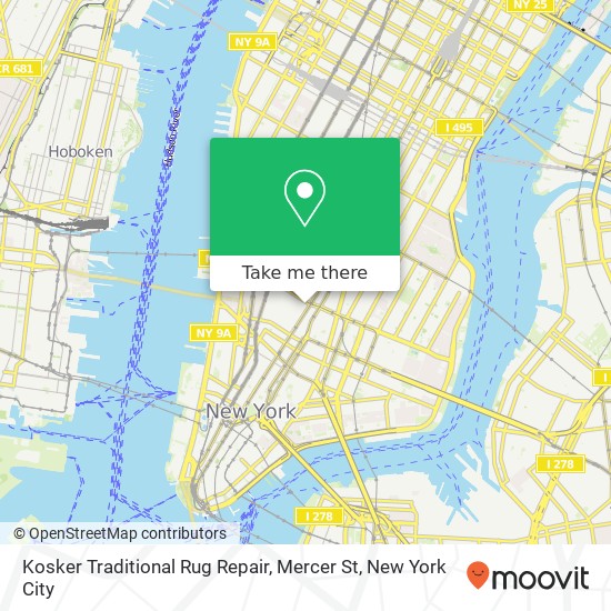 Kosker Traditional Rug Repair, Mercer St map
