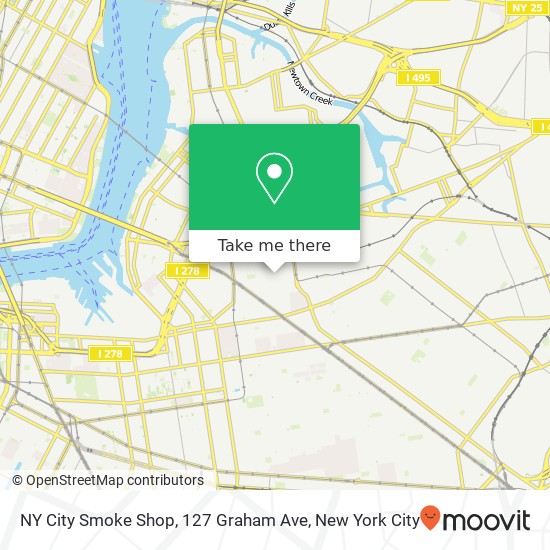 NY City Smoke Shop, 127 Graham Ave map