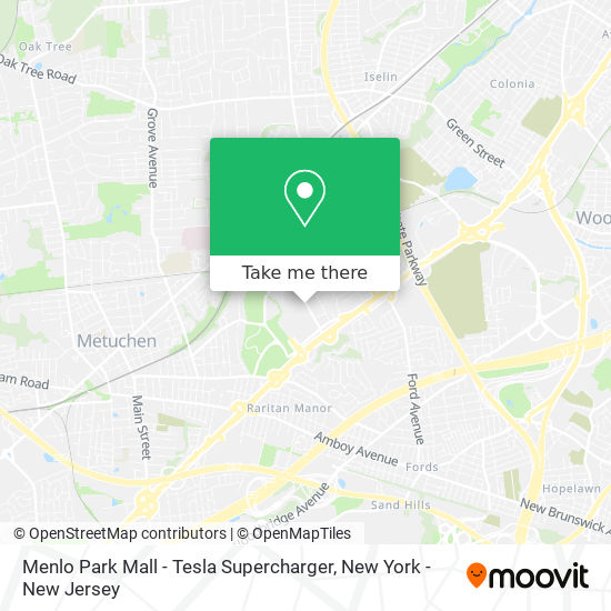 Menlo Park Mall - Tesla Supercharger map