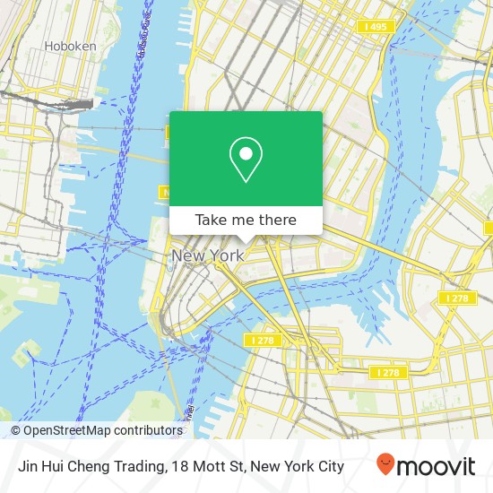 Mapa de Jin Hui Cheng Trading, 18 Mott St