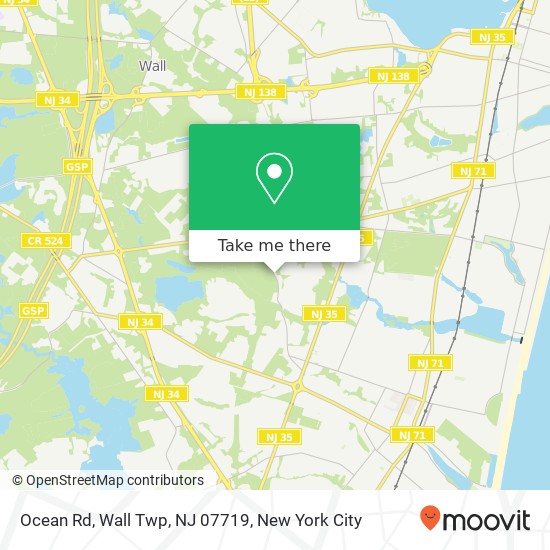 Ocean Rd, Wall Twp, NJ 07719 map