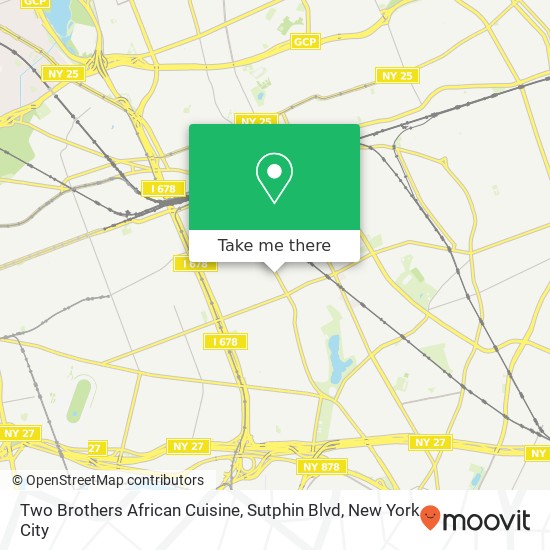 Mapa de Two Brothers African Cuisine, Sutphin Blvd