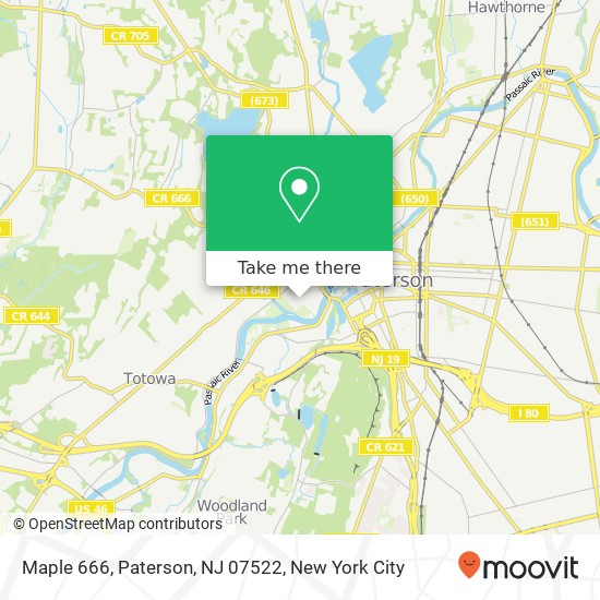 Mapa de Maple 666, Paterson, NJ 07522