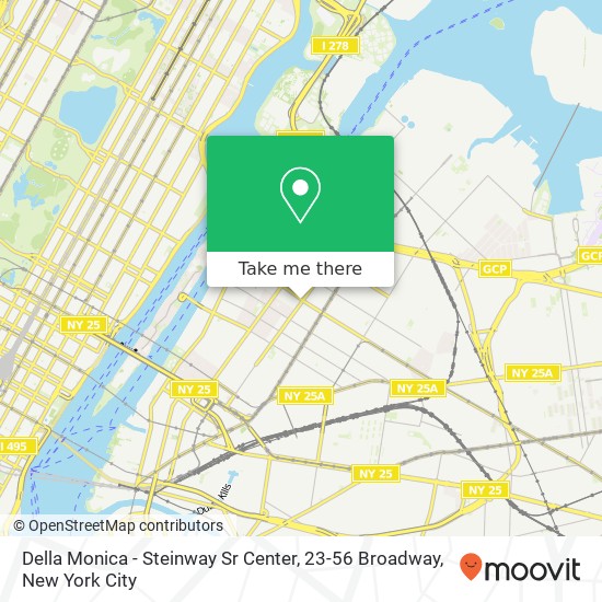 Mapa de Della Monica - Steinway Sr Center, 23-56 Broadway