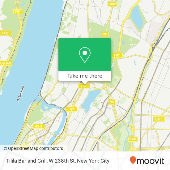 Mapa de Tilila Bar and Grill, W 238th St