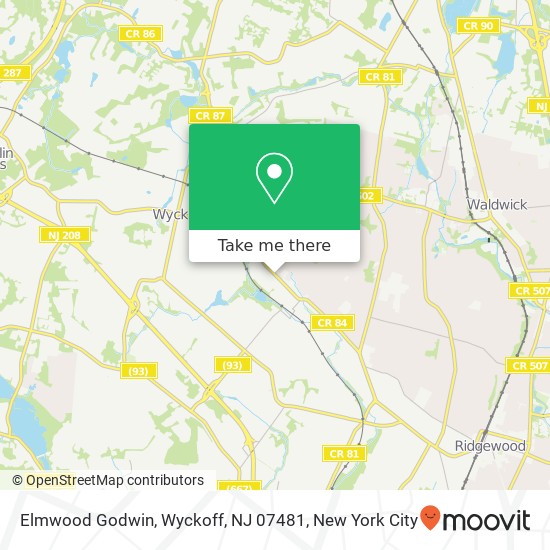 Mapa de Elmwood Godwin, Wyckoff, NJ 07481