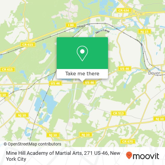 Mapa de Mine Hill Academy of Martial Arts, 271 US-46