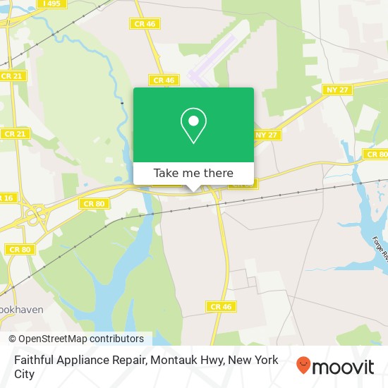 Mapa de Faithful Appliance Repair, Montauk Hwy