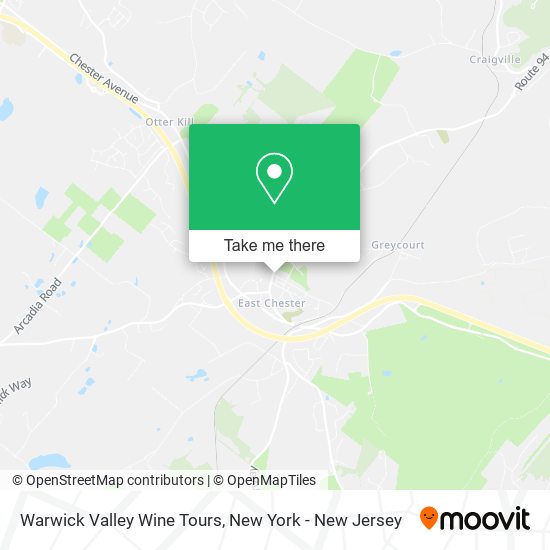 Mapa de Warwick Valley Wine Tours