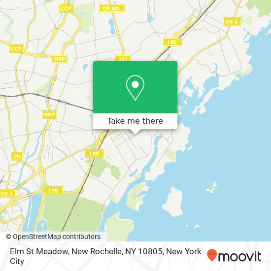Mapa de Elm St Meadow, New Rochelle, NY 10805