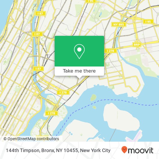 Mapa de 144th Timpson, Bronx, NY 10455