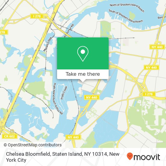 Mapa de Chelsea Bloomfield, Staten Island, NY 10314