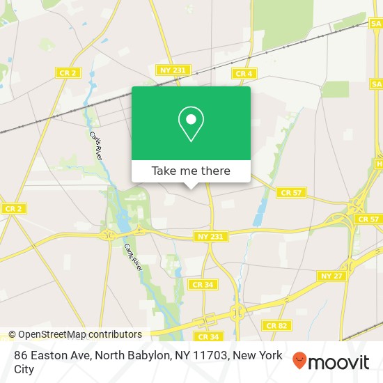 Mapa de 86 Easton Ave, North Babylon, NY 11703