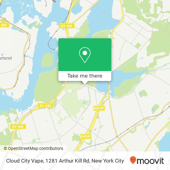 Mapa de Cloud City Vape, 1281 Arthur Kill Rd