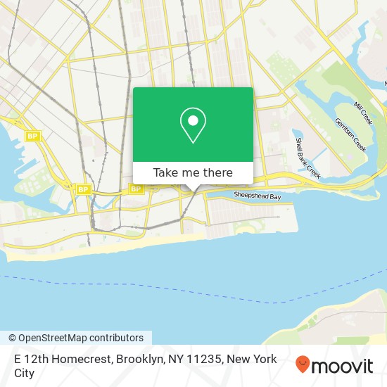 Mapa de E 12th Homecrest, Brooklyn, NY 11235