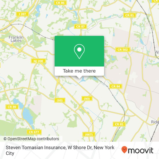 Steven Tomasian Insurance, W Shore Dr map