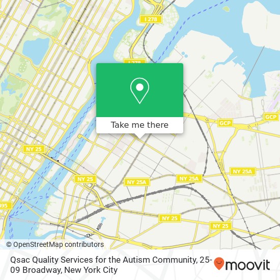 Qsac Quality Services for the Autism Community, 25-09 Broadway map