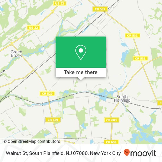 Mapa de Walnut St, South Plainfield, NJ 07080
