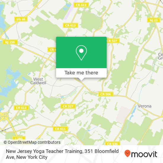 New Jersey Yoga Teacher Training, 351 Bloomfield Ave map
