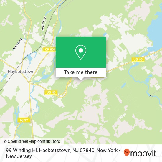 Mapa de 99 Winding Hl, Hackettstown, NJ 07840