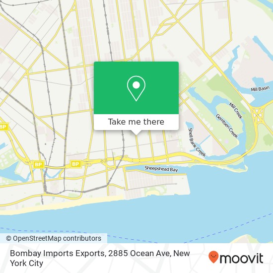Mapa de Bombay Imports Exports, 2885 Ocean Ave