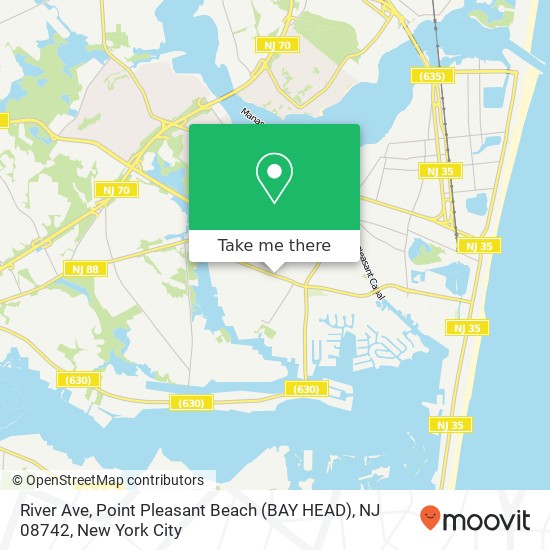 Mapa de River Ave, Point Pleasant Beach (BAY HEAD), NJ 08742