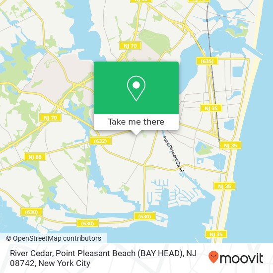 River Cedar, Point Pleasant Beach (BAY HEAD), NJ 08742 map