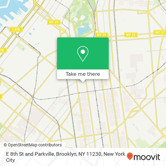 Mapa de E 8th St and Parkville, Brooklyn, NY 11230