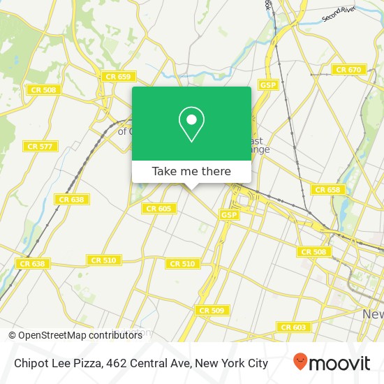Mapa de Chipot Lee Pizza, 462 Central Ave