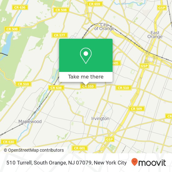 510 Turrell, South Orange, NJ 07079 map
