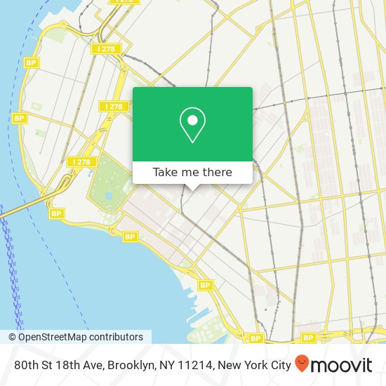 Mapa de 80th St 18th Ave, Brooklyn, NY 11214