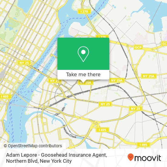 Mapa de Adam Lepore - Goosehead Insurance Agent, Northern Blvd