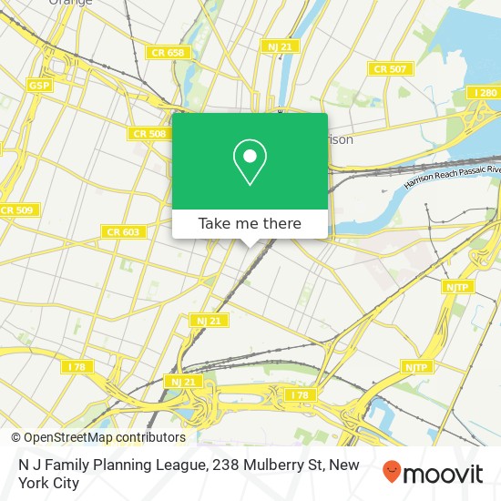 N J Family Planning League, 238 Mulberry St map