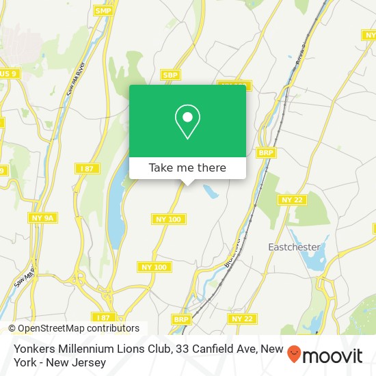 Mapa de Yonkers Millennium Lions Club, 33 Canfield Ave