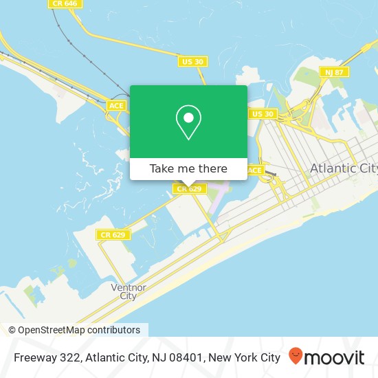 Mapa de Freeway 322, Atlantic City, NJ 08401