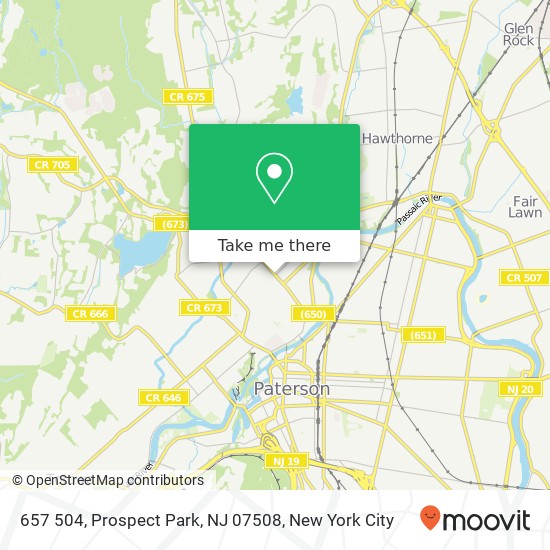 Mapa de 657 504, Prospect Park, NJ 07508