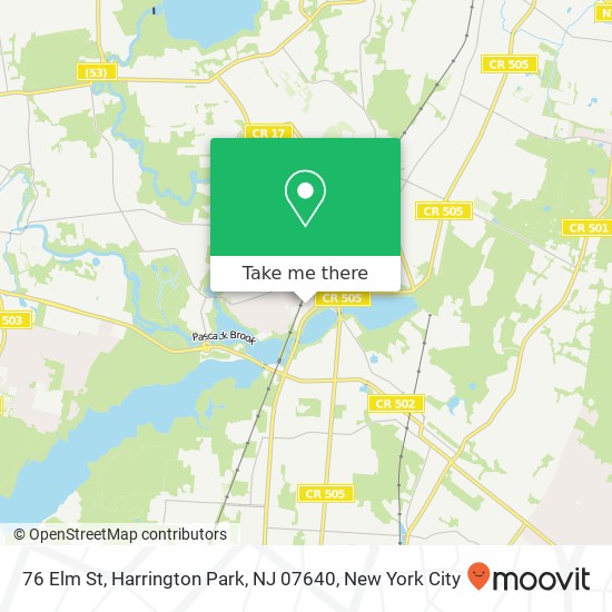 Mapa de 76 Elm St, Harrington Park, NJ 07640