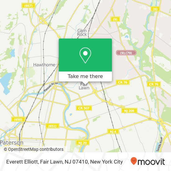 Mapa de Everett Elliott, Fair Lawn, NJ 07410
