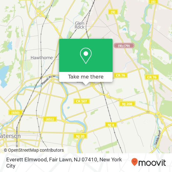 Mapa de Everett Elmwood, Fair Lawn, NJ 07410