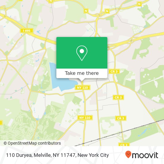 Mapa de 110 Duryea, Melville, NY 11747