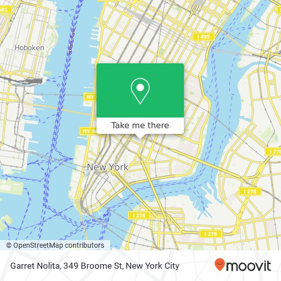 Mapa de Garret Nolita, 349 Broome St