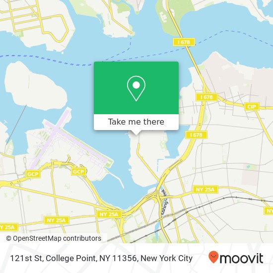 Mapa de 121st St, College Point, NY 11356