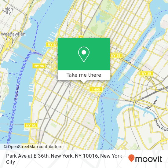 Mapa de Park Ave at E 36th, New York, NY 10016