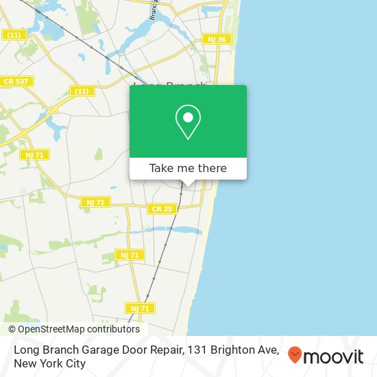 Mapa de Long Branch Garage Door Repair, 131 Brighton Ave