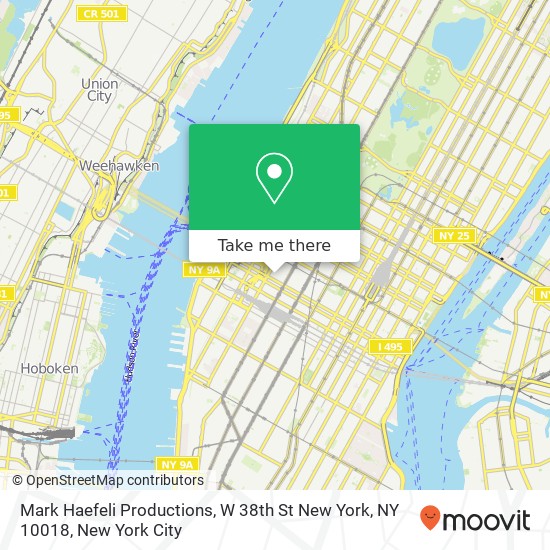 Mapa de Mark Haefeli Productions, W 38th St New York, NY 10018