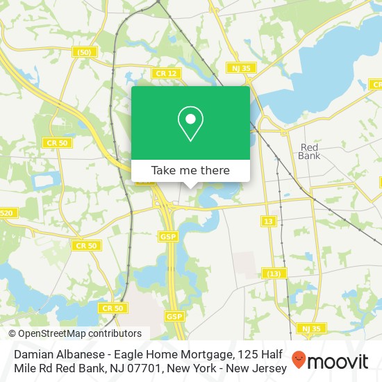 Damian Albanese - Eagle Home Mortgage, 125 Half Mile Rd Red Bank, NJ 07701 map