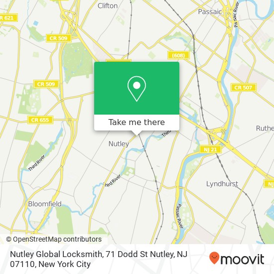 Nutley Global Locksmith, 71 Dodd St Nutley, NJ 07110 map